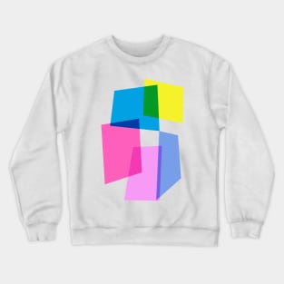 Vibrant Retro Colorful Geometric Shapes Crewneck Sweatshirt